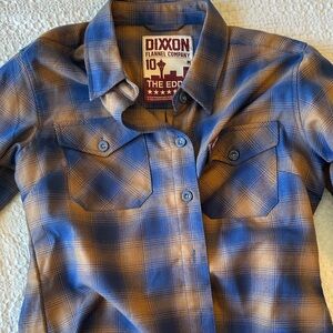 DIXXON Plaid Button-Up Shirt in Blue and Brown